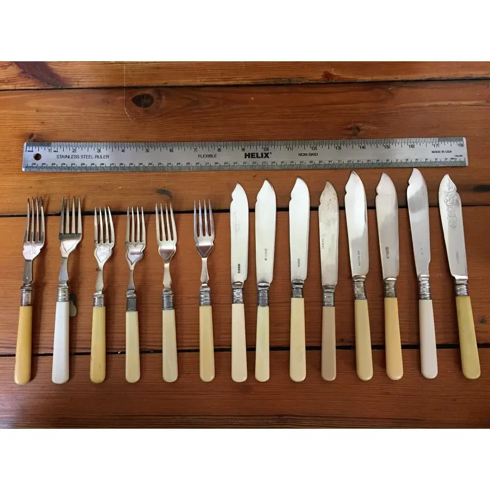Mixed Lot Vtg Antique Sheffiled Flatware Silverplate Forks Fancy Butter Knives